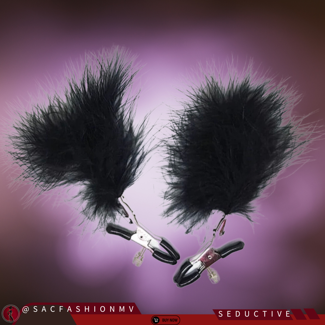 Feather Nipple Clips Black