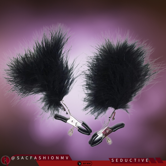 Feather Nipple Clips Black